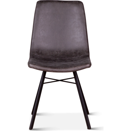 Hudson Dining Chair in Charcoal Gray Microfiber (Set of 2)