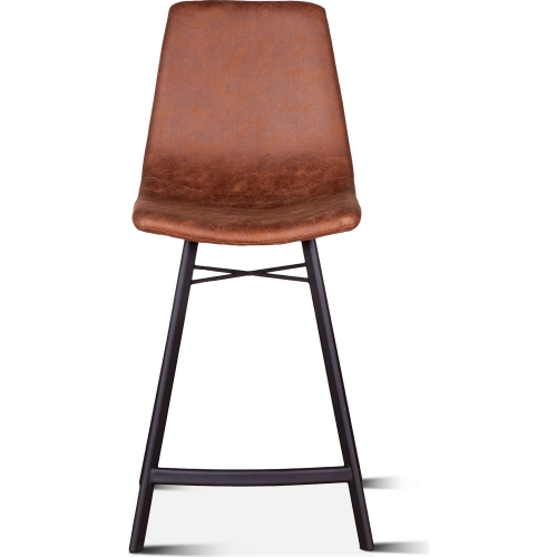 Hudson Counter Stool in Trapper Brown Microfiber (Set of 2)