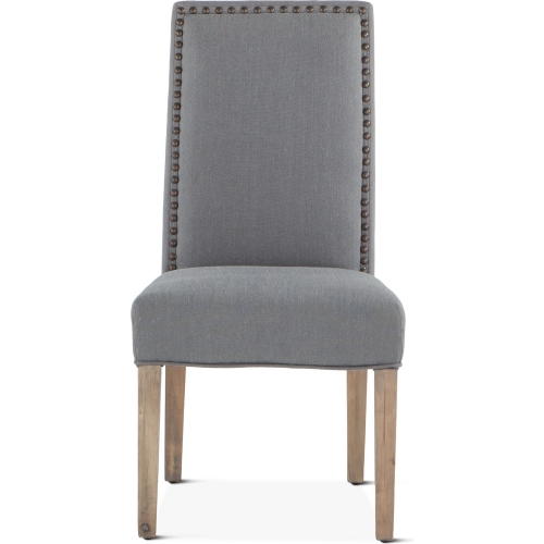 Jona Dining Chair in Warm Gray Linen & Natural Finish Wood (Set of 2)