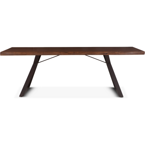 Nottingham 80" Dining Table in Walnut Finish Live Edge Wood & Iron