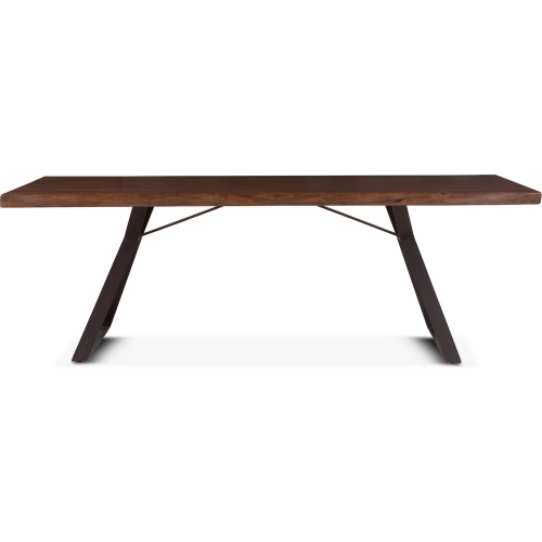 Nottingham 94" Dining Table in Walnut Finish Live Edge Wood & Iron