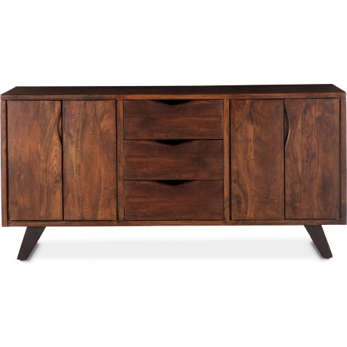 Nottingham 68" Sideboard in Walnut Finish Acacia Wood & Iron