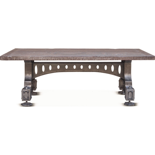 Sterling 53" Coffee Table in Reclaimed Teak & Cast Iron