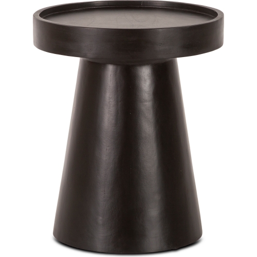 Palm Desert 16" Round Side Table in Black Finish Mango Wood