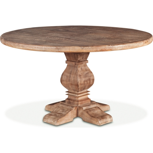 Pengrove 48" Round Dining Table in Antique Oak Finish Mango Wood