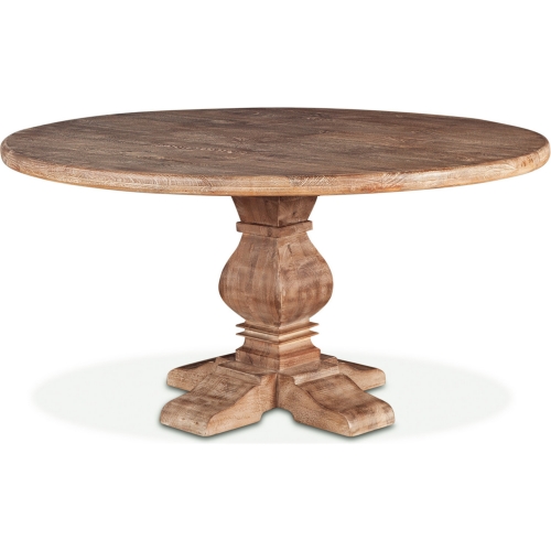 Pengrove 60" Round Dining Table in Antique Oak Finish Mango Wood