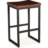 Amici Counter Stool in Walnut Finish Acacia Wood & Iron