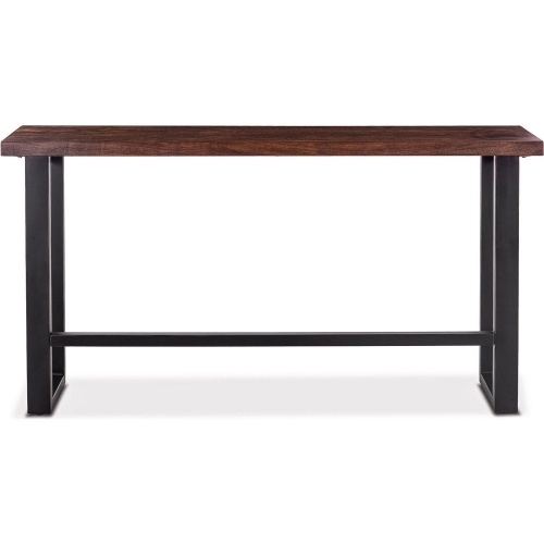 Amici 70" Sofa Console Table in Walnut Finish Acacia Wood & Iron