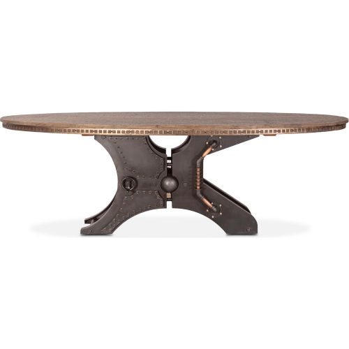 Rustic Revival 96" Oval Dining Table in Reclaimed Teak & Iron