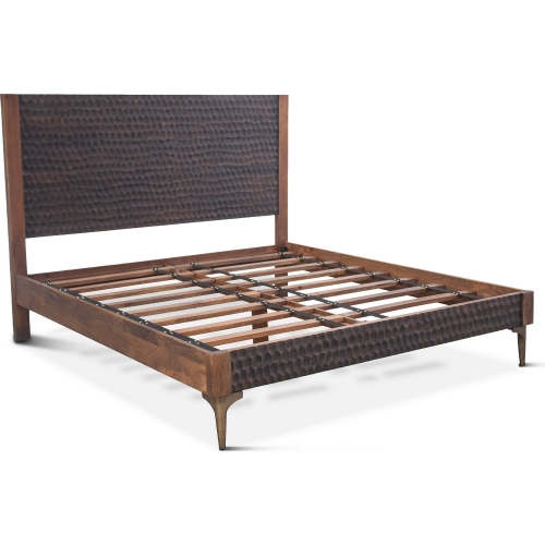 Vallarta King Bed in Brown Mango Wood & Bronze Aluminum