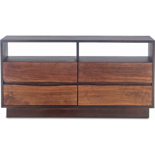 Palermo 64" Dresser in Raw Walnut Finish Live Edge Acacia Wood