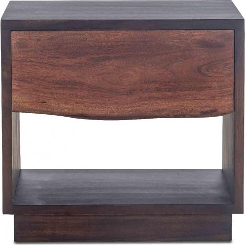 Palermo 24" Nightstand in Raw Walnut Finish Live Edge Acacia Wood