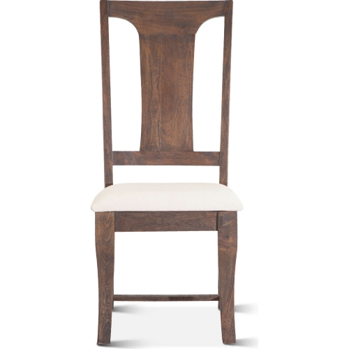 Toulon Dining Chair in Weathered Mango Wood & Burlap (Set of 2)