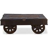 Sterling 48" Wheeled Coffee Table in Reclaimed Wood & Iron