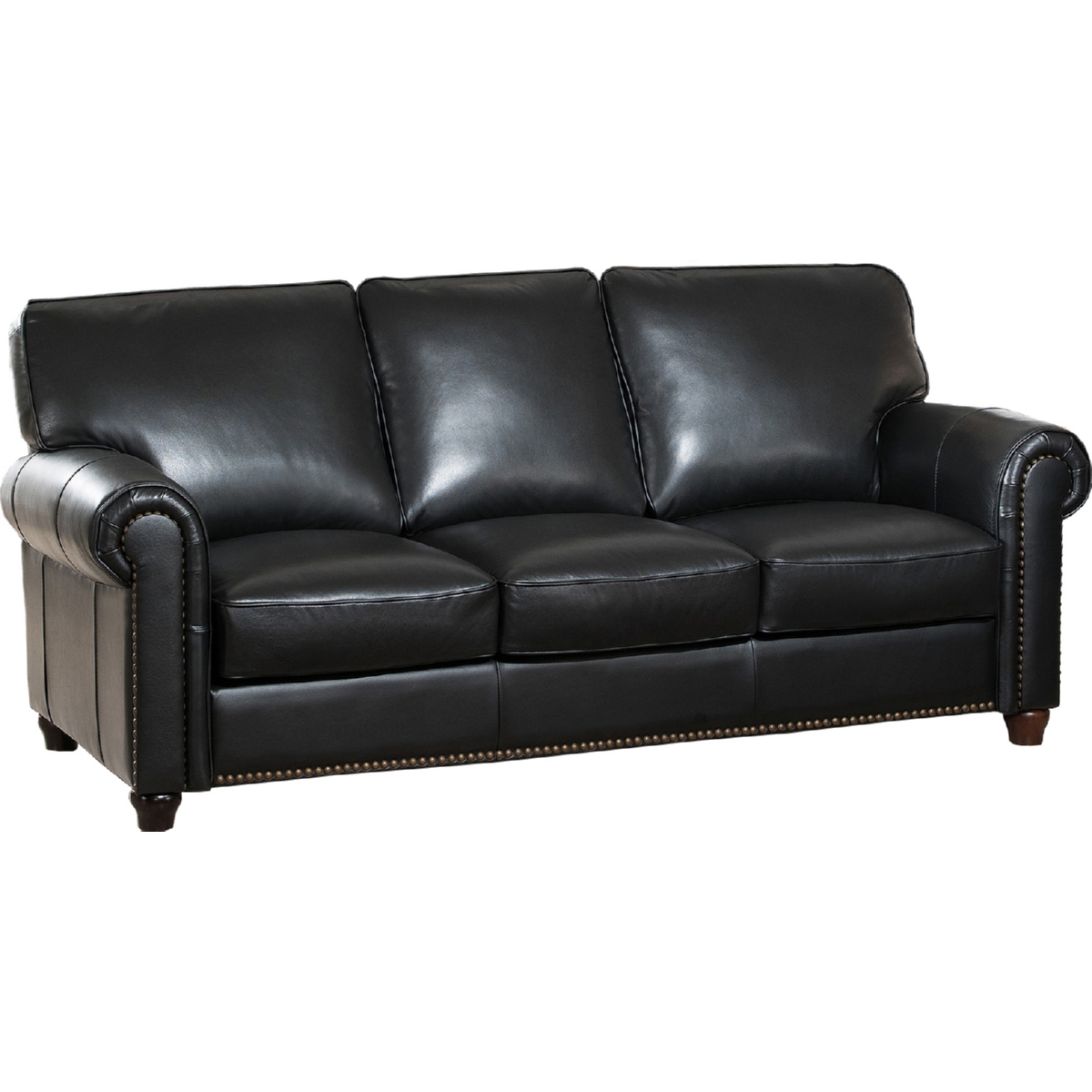 Jane 9901BKS Barbara Sofa in Black Top Grain Leather