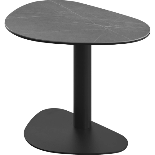 9698 End Table in Grey Ceramic & Black Metal