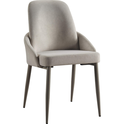 6370 Dining Chair in Champagne Light Grey Fabric & Khaki Metal