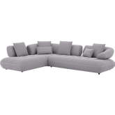 Savannah Sectional Sofa w/ Left Hand Facing Chaise in Textured Gray Fabric