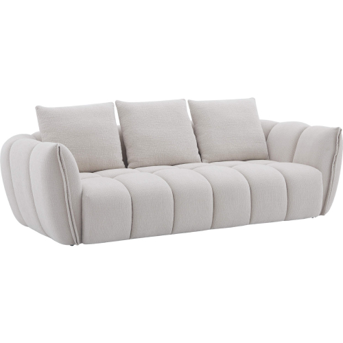 Lennox Loveseat in Tufted Off White Chenille Fabric