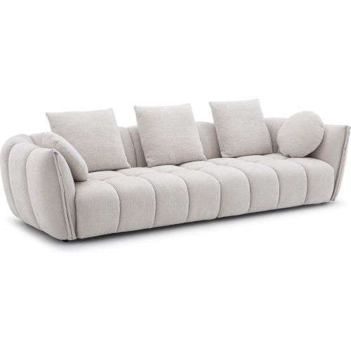 Lennox Sofa in Tufted Off White Chenille Fabric