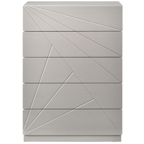 Florence 5 Drawer Chest in High Gloss White & Grey Lacquer