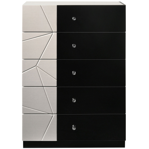 Turin Chest in Light Grey & Black Lacquer