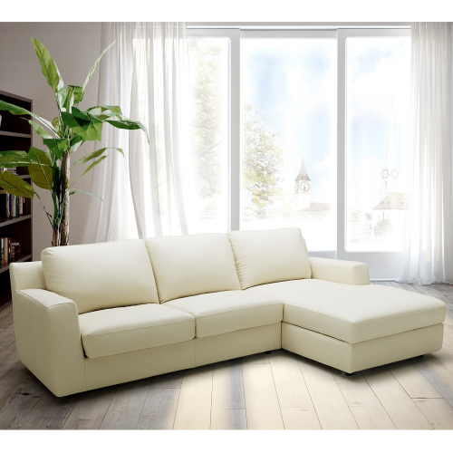 Jenny Sectional Sofa Sleeper w/ Right Facing Chaise in Premium Leather