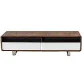 Gramercy 59" TV Stand in Walnut Veneer Frame w/ White High Gloss Front