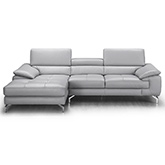 Liam Sectional Sofa w/ Left Facing Chaise in Element Grey Premium Leather