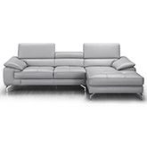 Liam Sectional Sofa with Right Facing Chaise in Element Grey Premium Leather