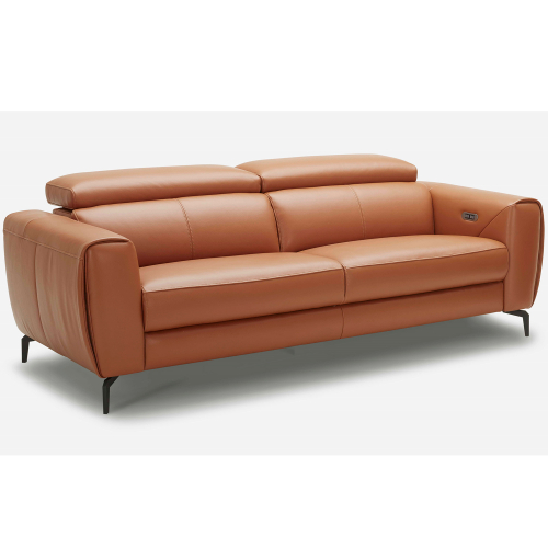 Lorenzo Power Motion Sofa in Caramel Premium Italian Leather