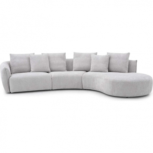 Hamilton Sectional Sofa with Right Hand Facing Chaise in Off White Boucle Fabric