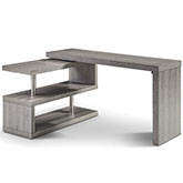 A33 Office Desk in Grey Lacquer & Stainless Steel