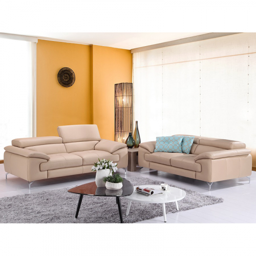 Lazio A973 Italian Leather Sofa in Peanut