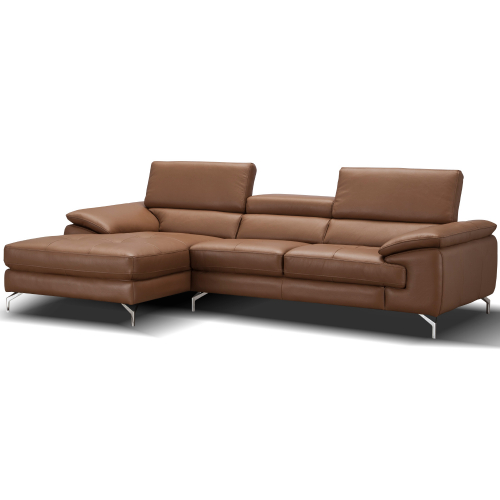 Positano A973B Sectional w/ Left Facing Chaise in Caramel Italian Leather