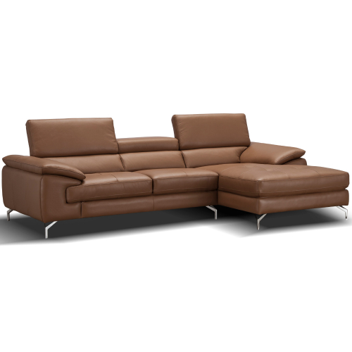 Positano A973B Sectional w/ Right Facing Chaise in Caramel Italian Leather