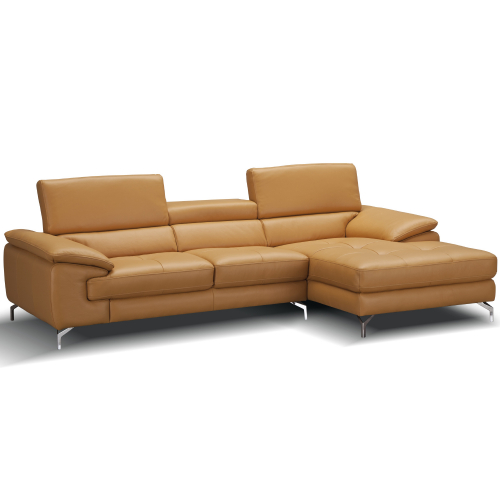 Positano A973B Sectional w/ Right Facing Chaise in Freesia Italian Leather