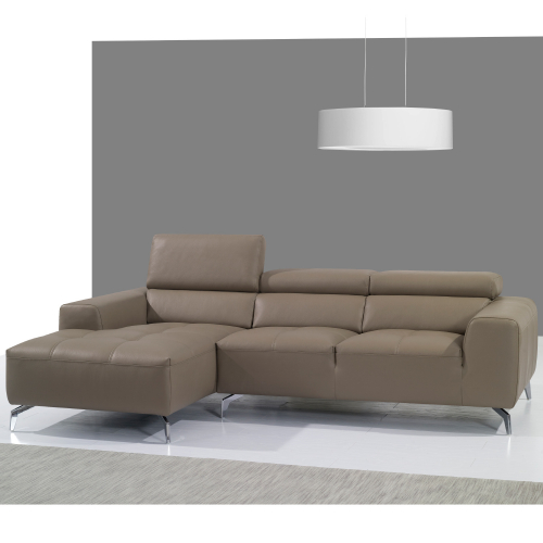 A978B Sectional Sofa w/ Left Facing Chaise in Burlywood Italian Leather