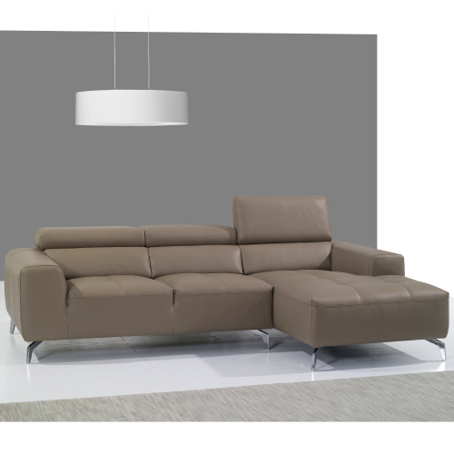 A978B Sectional Sofa w/ Right Facing Chaise in Burlywood Italian Leather