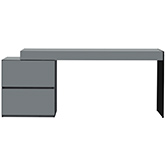 Coach Modern Desk in Gloss Grey & Smoked Grey Glass Leg