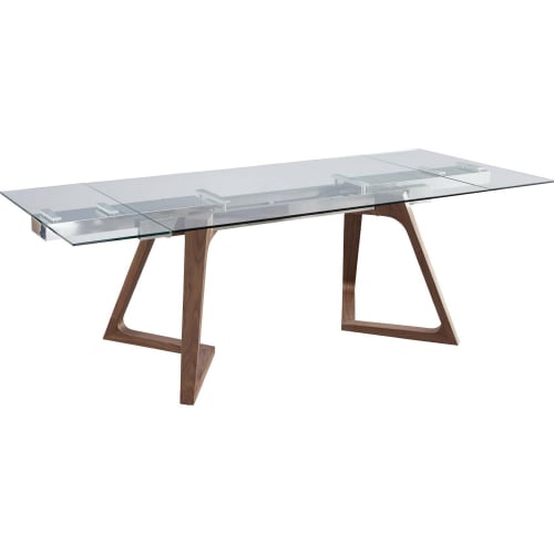 Class 63" Extension Dining Table in Tempered Glass & Steel