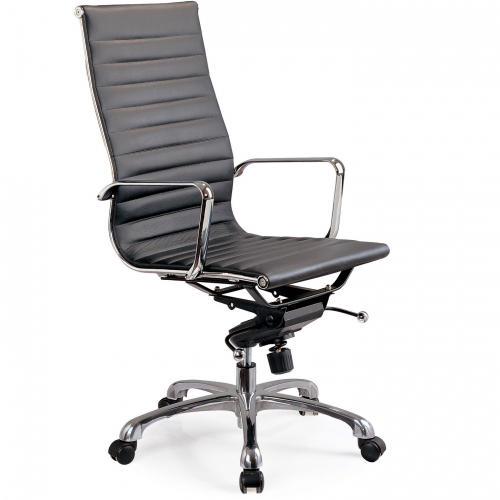 Comfy High Back Office Chair in Black Leatherette