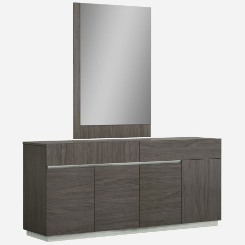 Copenhagen Buffet & Mirror Set in Chestnut Finish & Glass