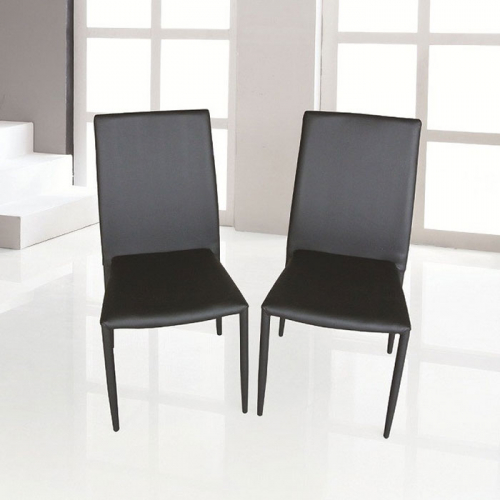 DC-13 Dining Chair in Black Leather (Set of 4)