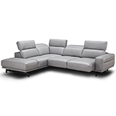 Davenport Sectional Sofa w/ Left Facing Chaise in Light Grey Top Grain Leather