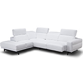 Davenport Sectional Sofa w/ Left Facing Chaise in Snow White Top Grain Leather