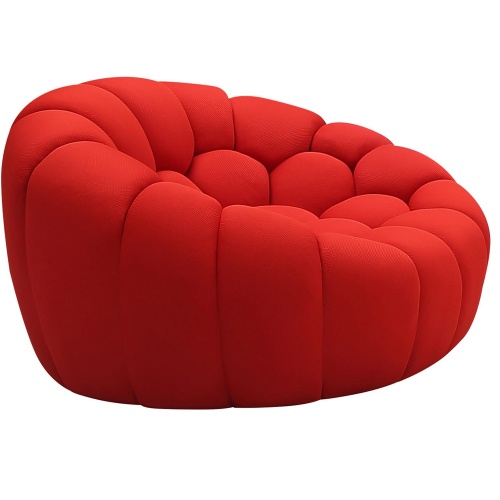 Fantasy Accent Chair in Tufted Red Fabric