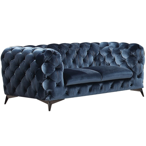 Glitz Loveseat in Tufted Royal Blue Velour