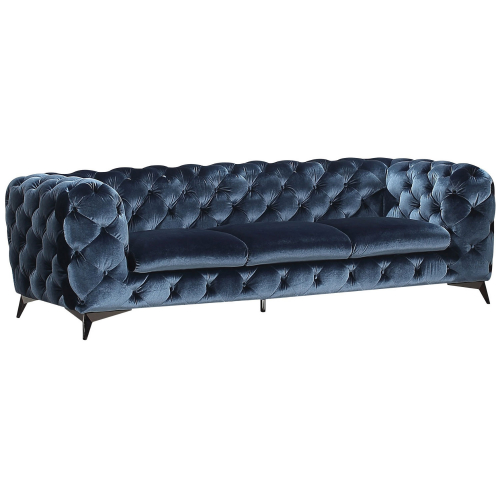 Glitz Sofa in Tufted Royal Blue Velour