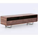 Greenwich 59" TV Stand in Walnut Veneer & Chrome